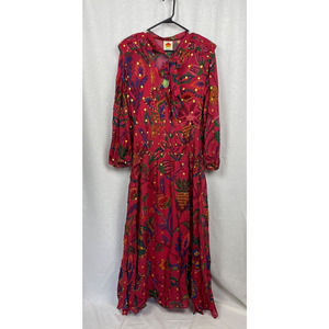 FARM RIO Dress. Sunset Tapestry Blush Maxi, Size Small, New